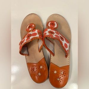 Jack Rogers sandals, size 7, orange/white